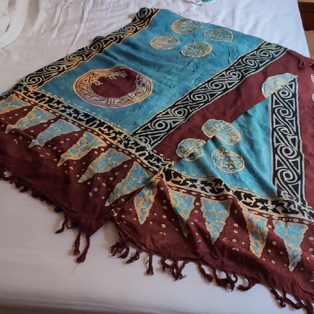 Multicolor Scarf From Indonesia 66" Long